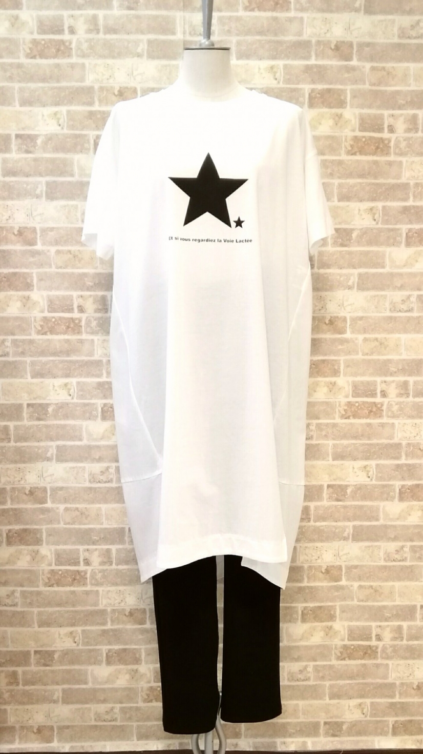 大人気‼ayane (アヤ-ン) ブラックスターが決め手のロングTシャツ入荷♡~【品切れ】