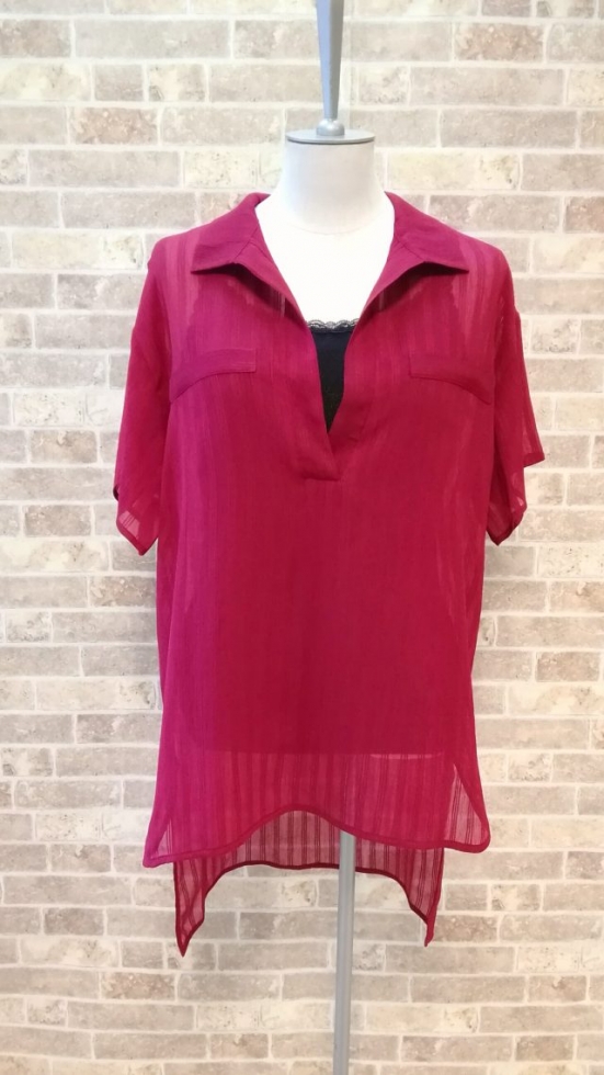 C.C.CROSS.シースルーシャツ(レッド系)が入荷しました♡