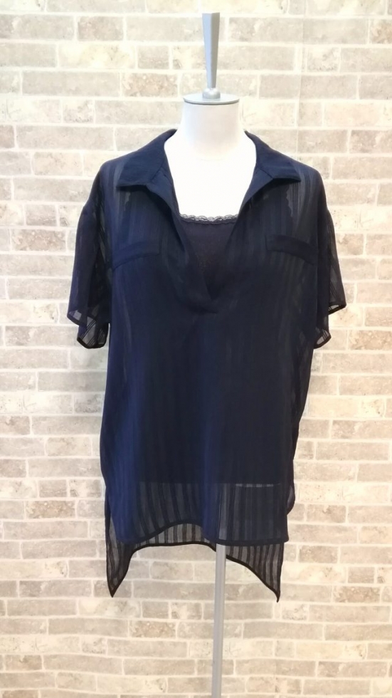 C.C.CROSS.シースルーシャツ(ネイビー)が入荷しました♡