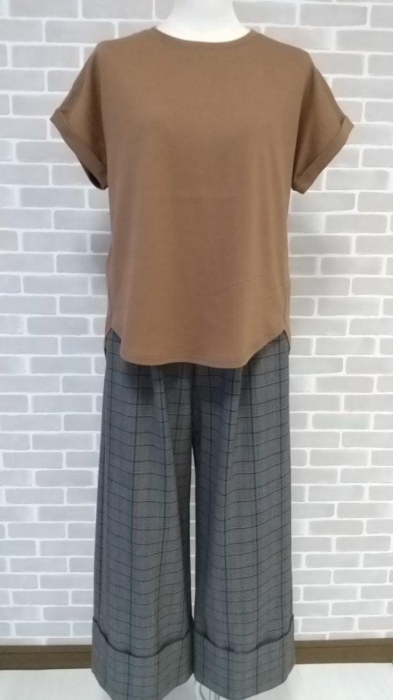 QTUMEよりチェックワイドパンツ入荷。【売り切れ】
